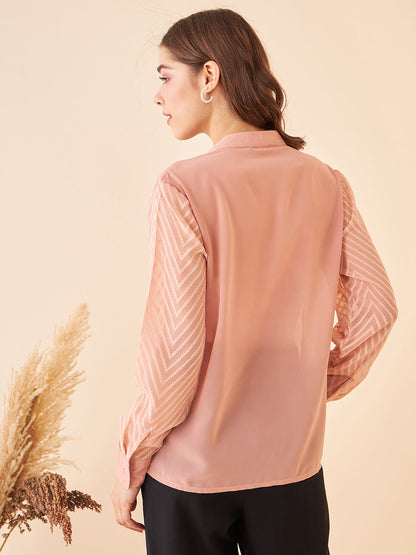 Notched Neckline Solid Top