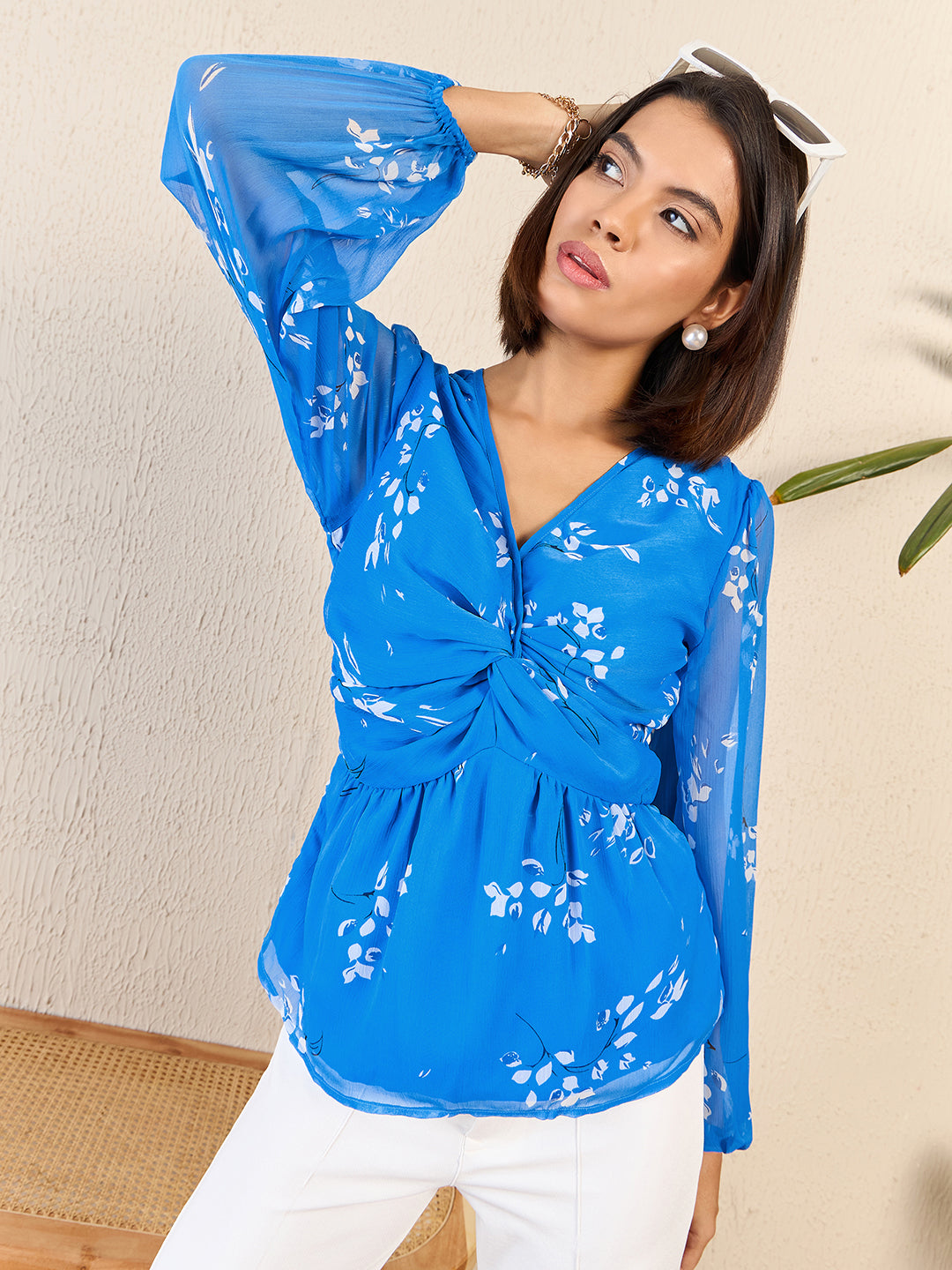 Twist Detail Long Sleeve Blouse