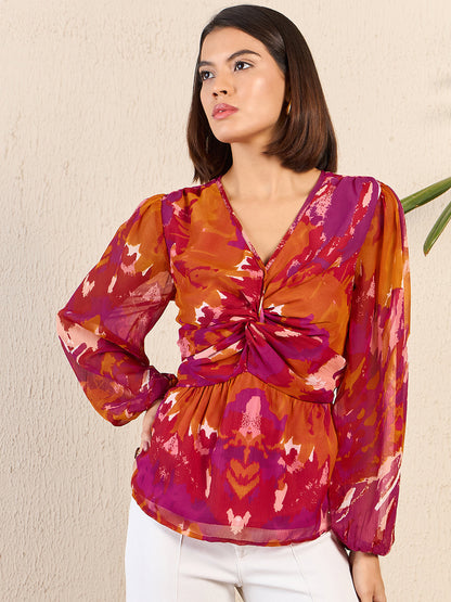 Twist Detail Long Sleeve Blouse