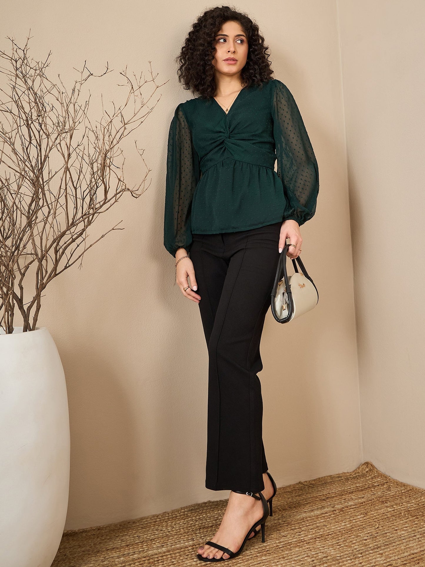 Twist Detail Long Sleeve Blouse