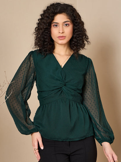 Twist Detail Long Sleeve Blouse