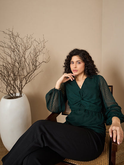 Twist Detail Long Sleeve Blouse