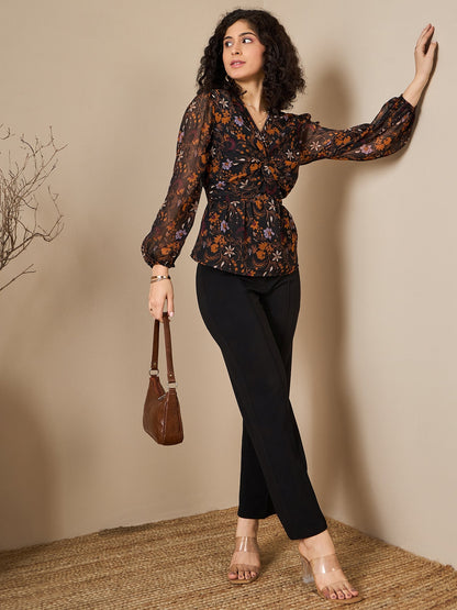 Twist Detail Long Sleeve Blouse