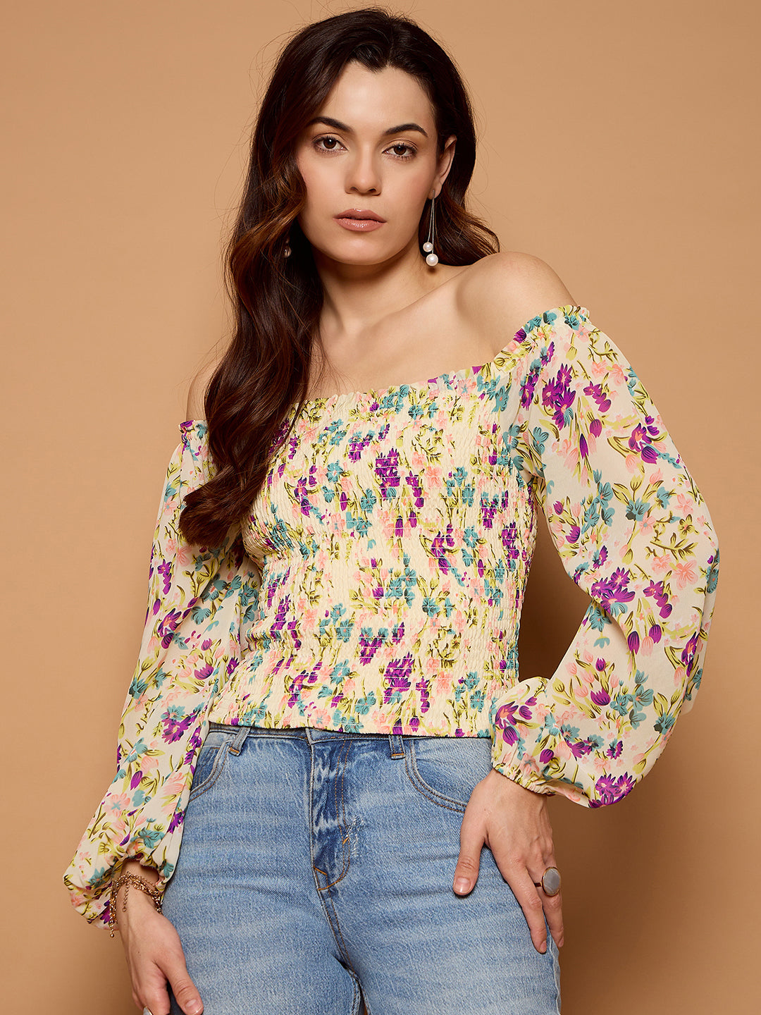 Off Shoulder Smoke Top
