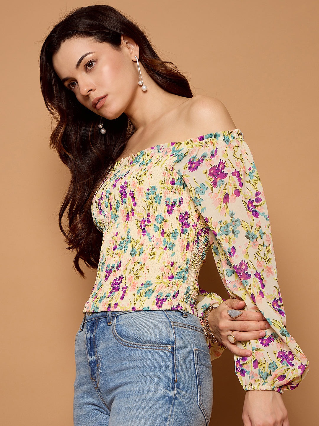 Off Shoulder Smoke Top