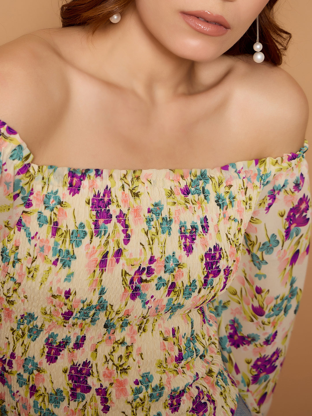 Off Shoulder Smoke Top