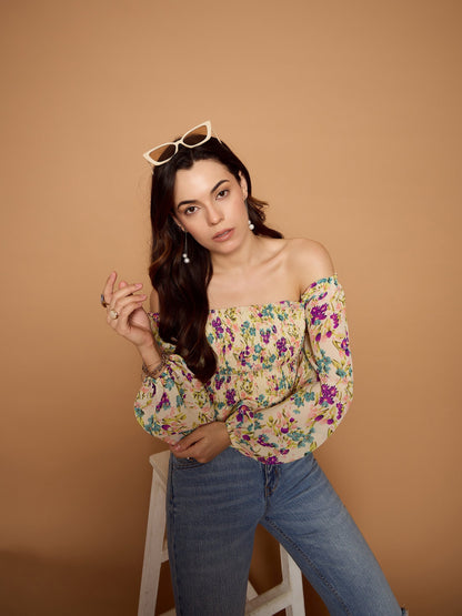 Off Shoulder Smoke Top