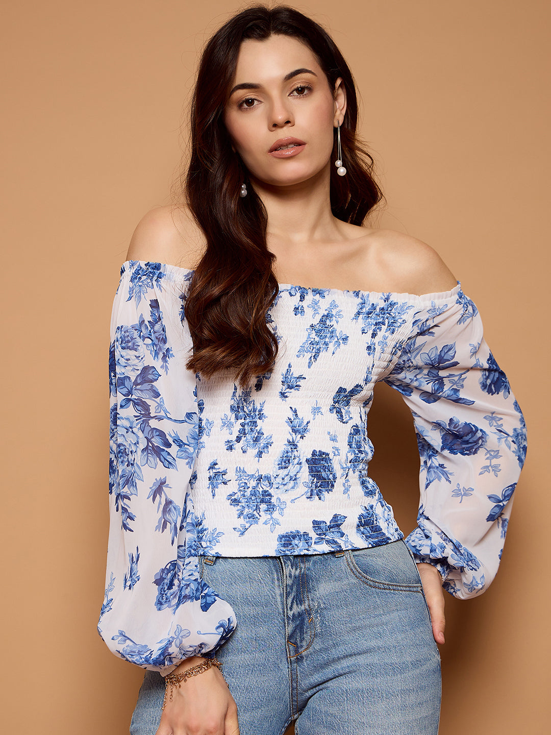 Off Shoulder Smoke Top