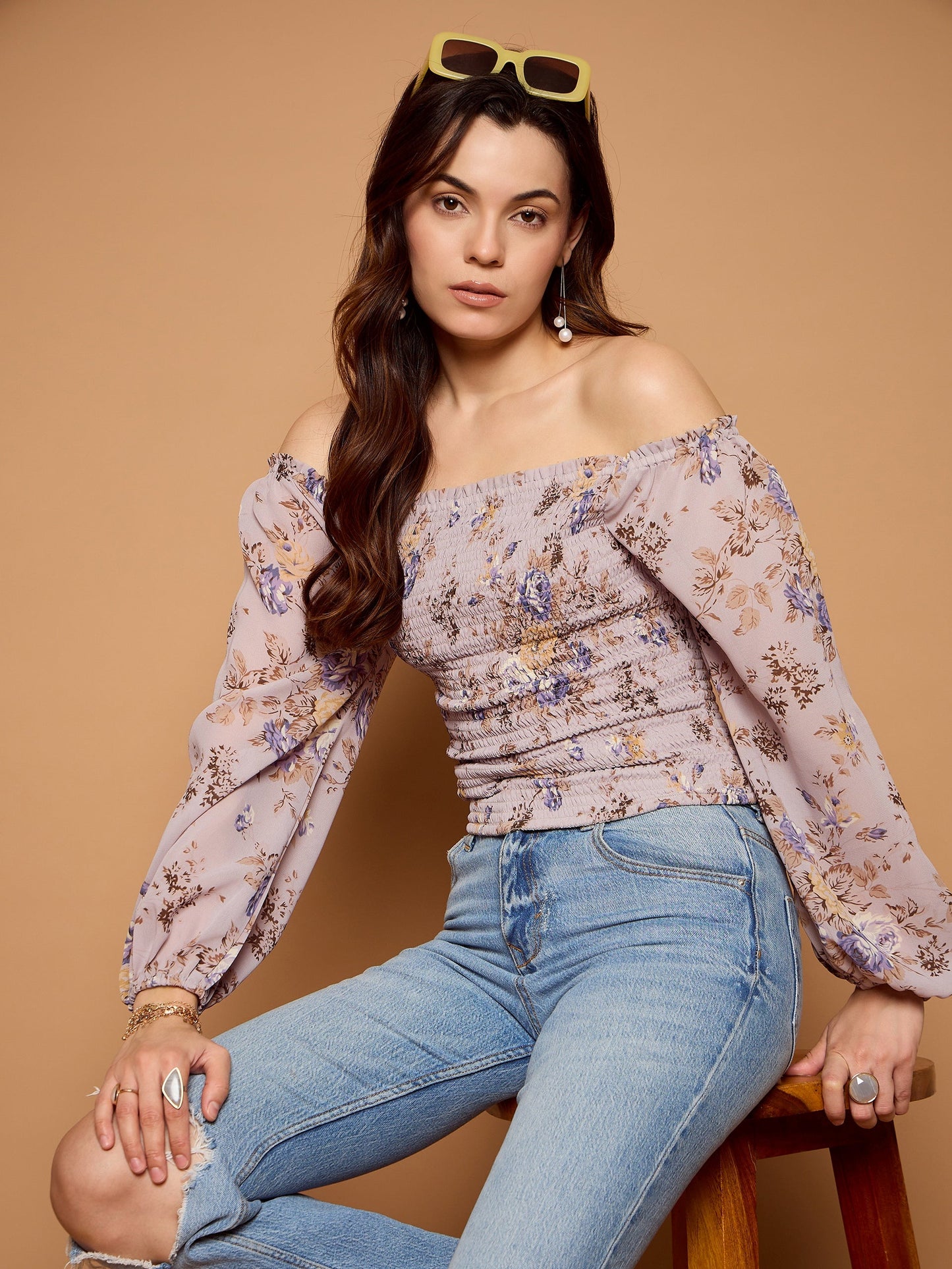 Off Shoulder Smoke Top