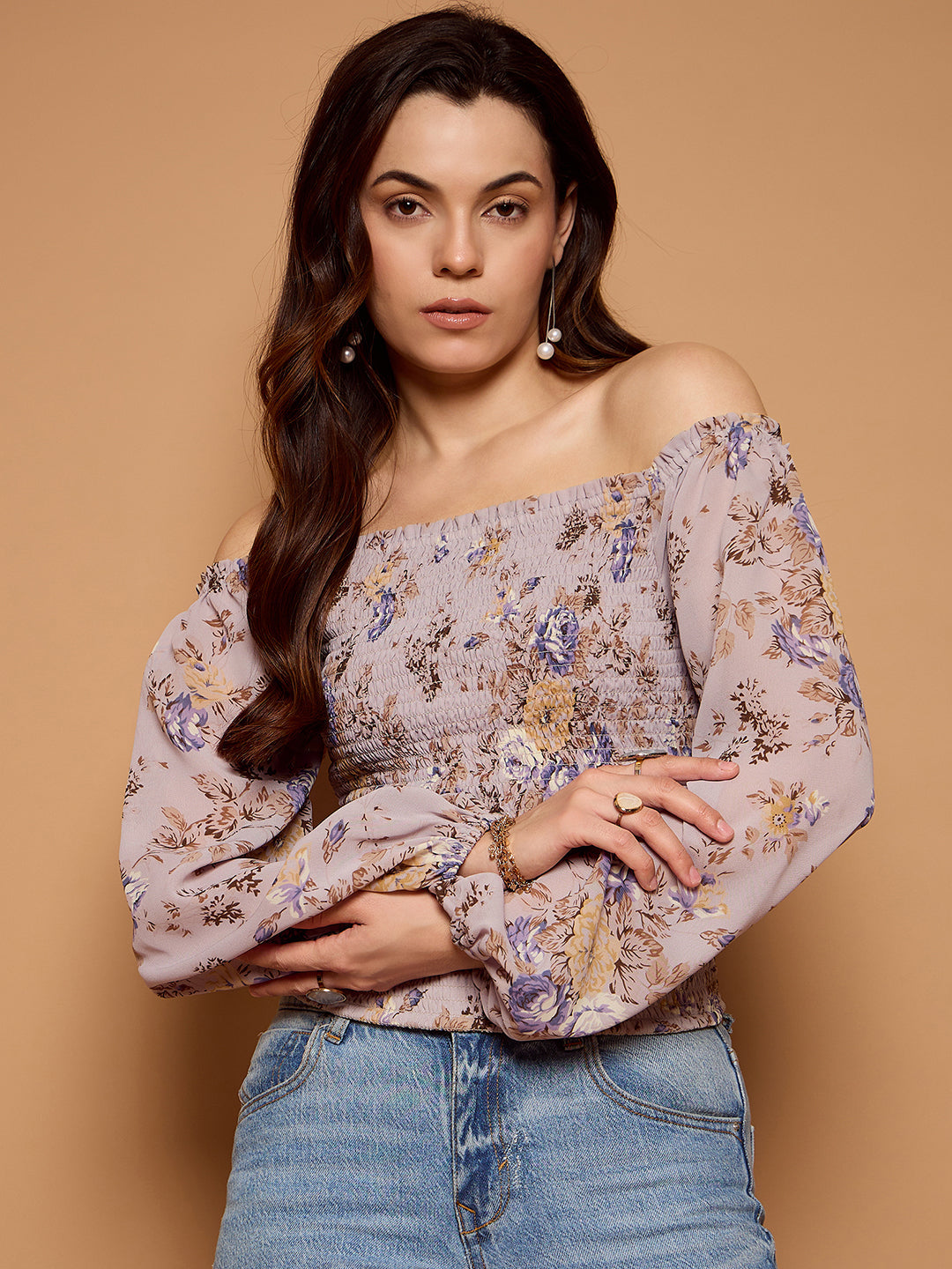 Off Shoulder Smoke Top