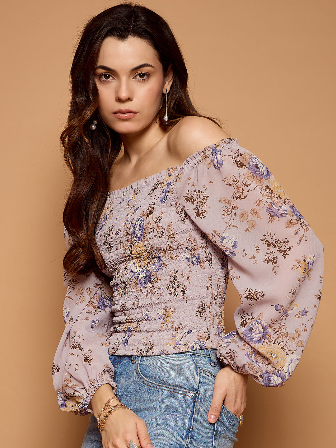 Off Shoulder Smoke Top