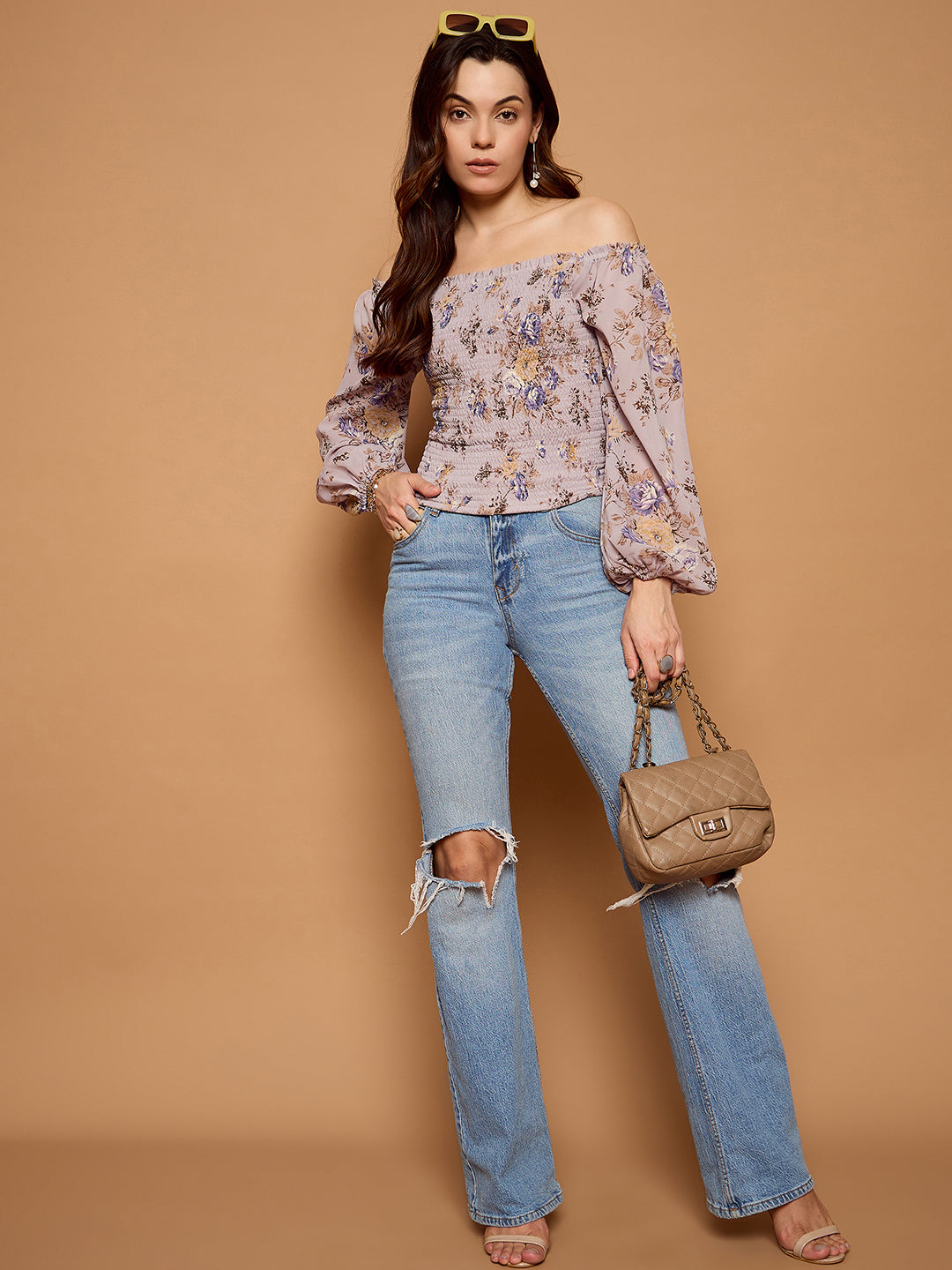 Off Shoulder Smoke Top