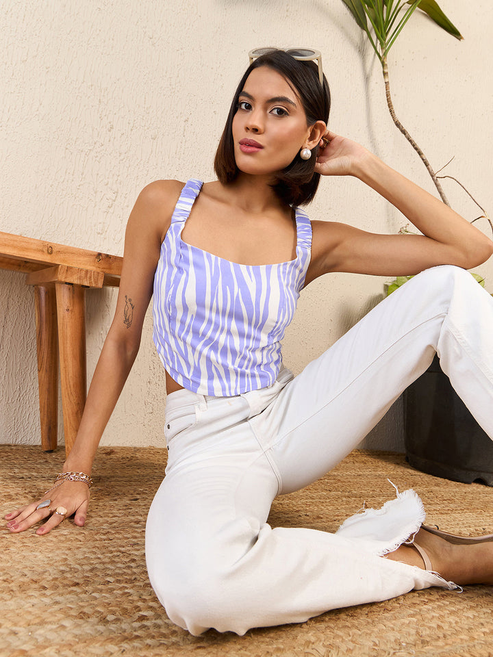 Ruched Strap Crop Top