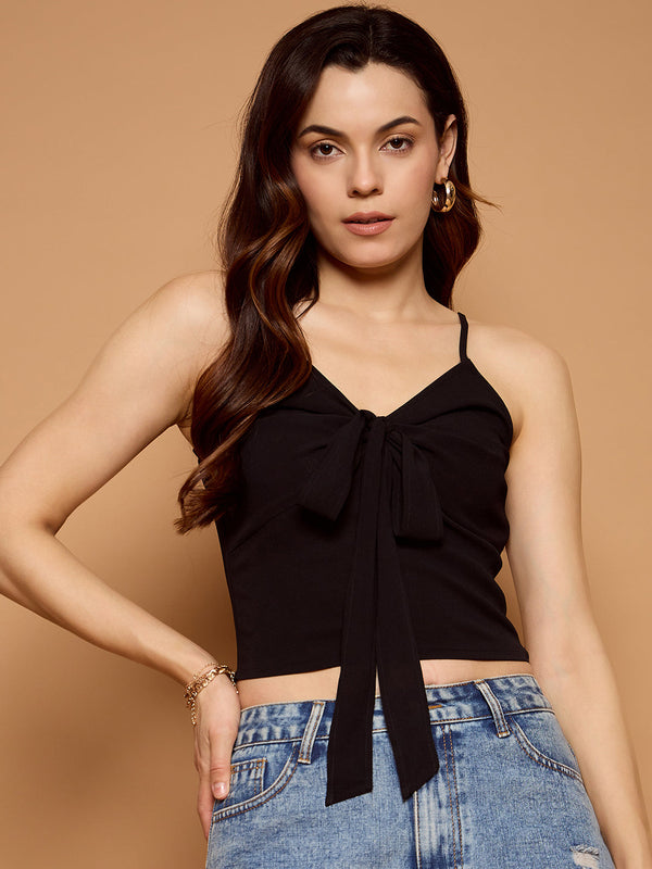 Front Tie Knot Crop Top