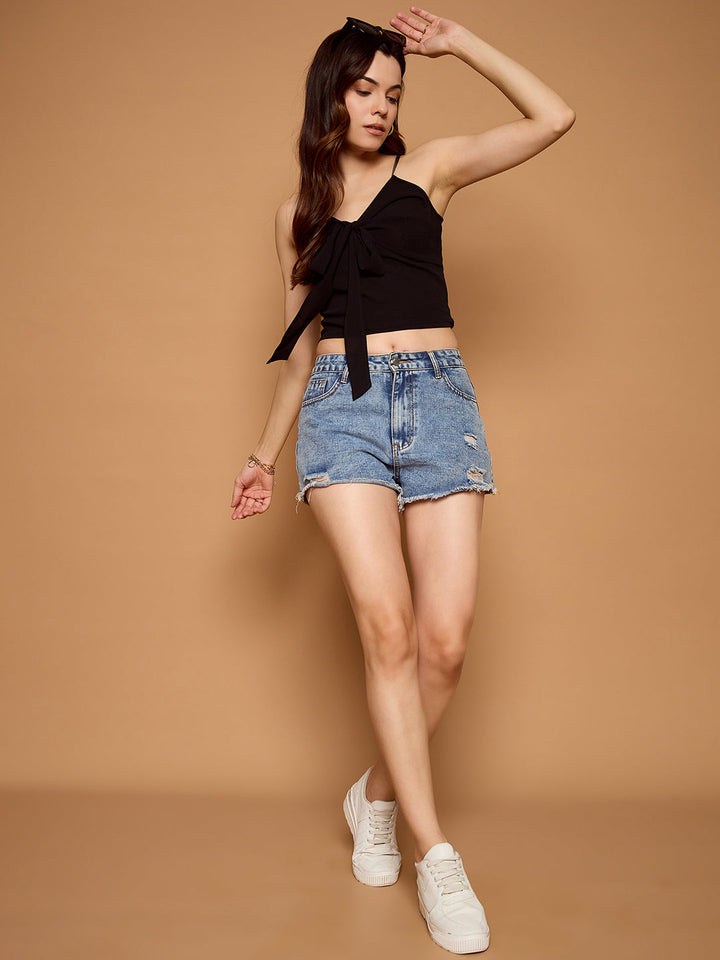 Front Tie Knot Crop Top