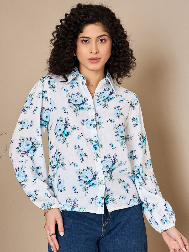 Floral Volume Up Sleeve Shirt