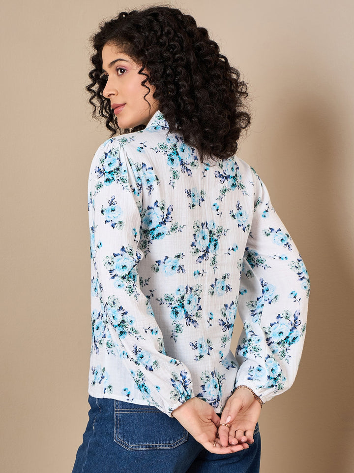 Floral Volume Up Sleeve Shirt