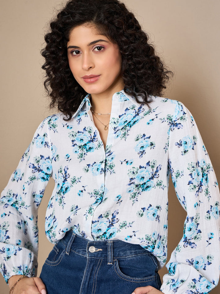 Floral Volume Up Sleeve Shirt
