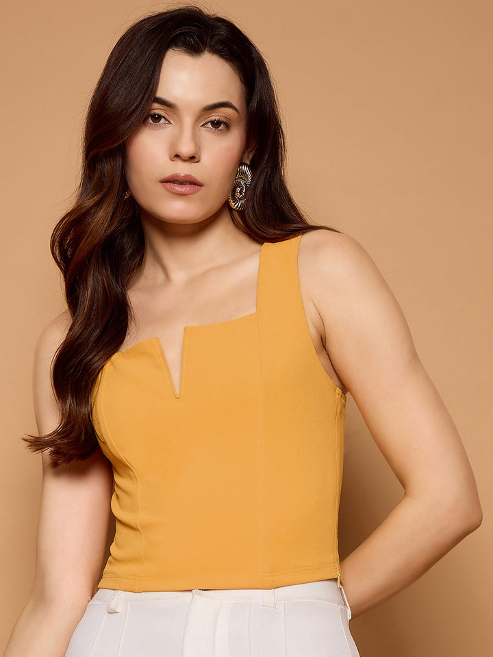V-Cut Solid Tank Top
