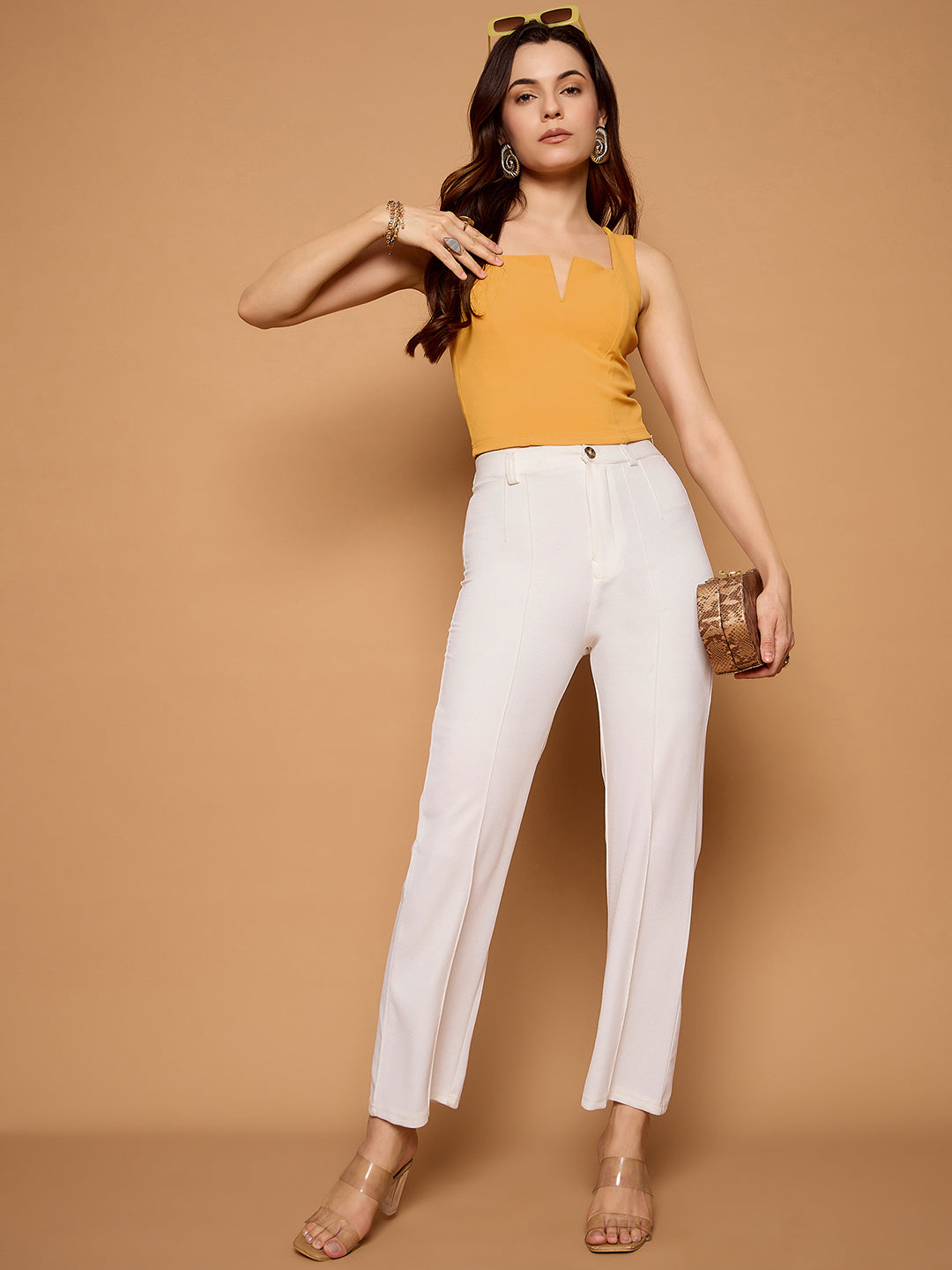 V-Cut Solid Tank Top