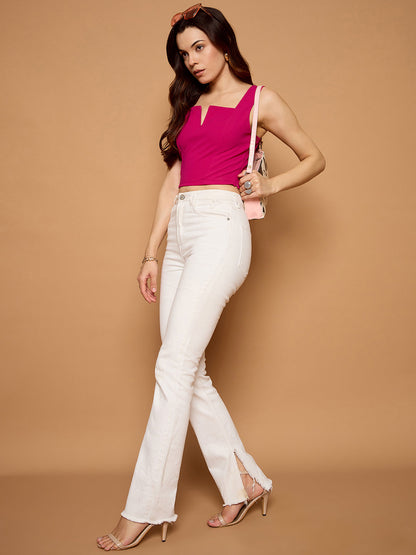 V-Cut Solid Tank Top