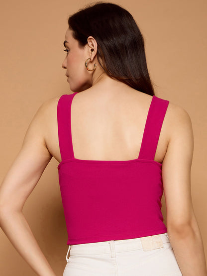 V-Cut Solid Tank Top