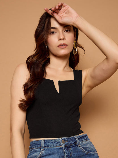 V-Cut Solid Tank Top