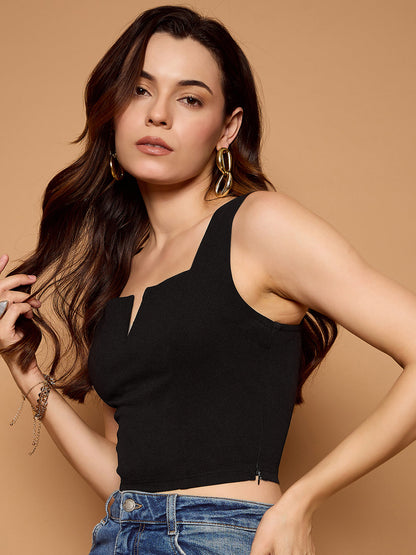 V-Cut Solid Tank Top