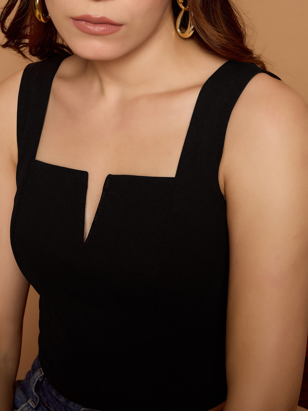 V-Cut Solid Tank Top