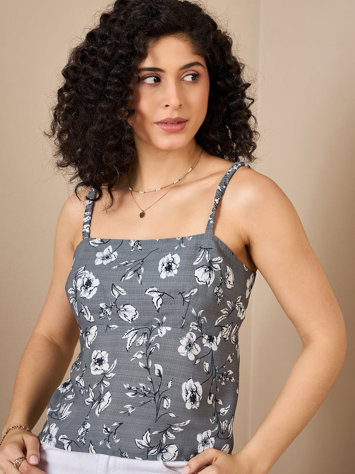 Styled Open Back Printed Top