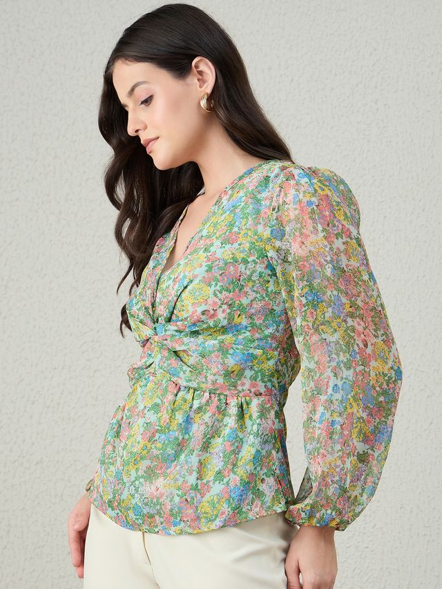 Twist Detail Long Sleeve Blouse