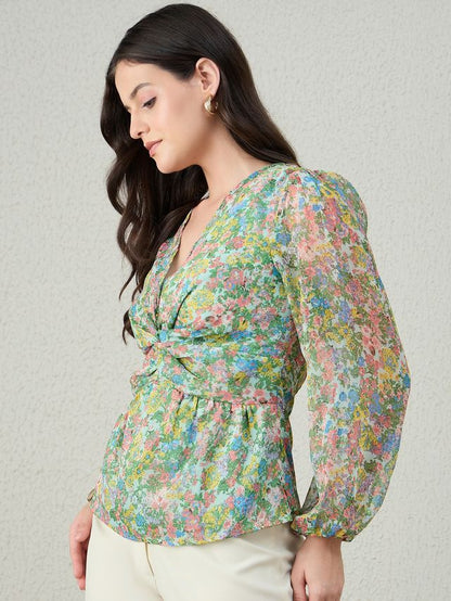 Twist Detail Long Sleeve Blouse