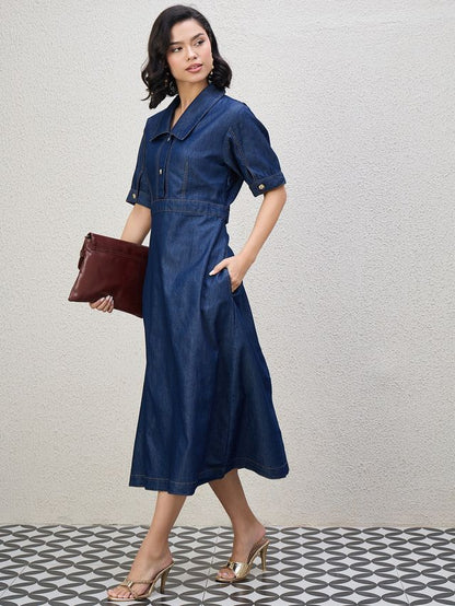 RIYA DENIM MIDI DRESS