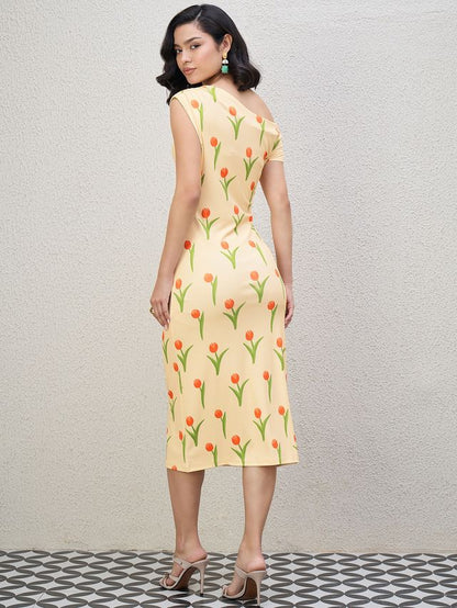 ONE SHOULDER DROP DRESS