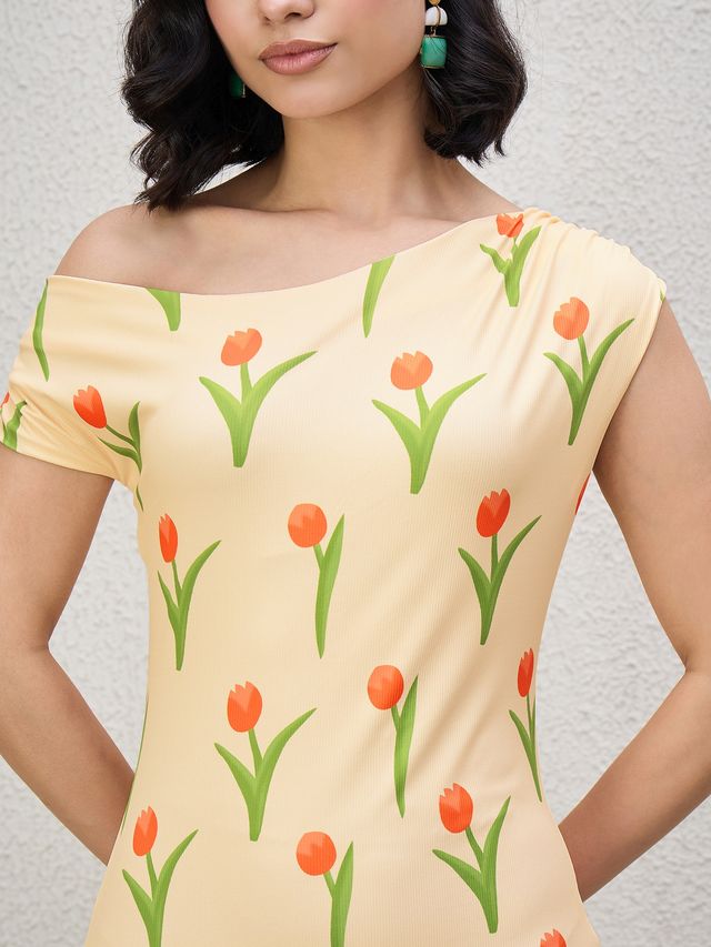 ONE SHOULDER DROP DRESS