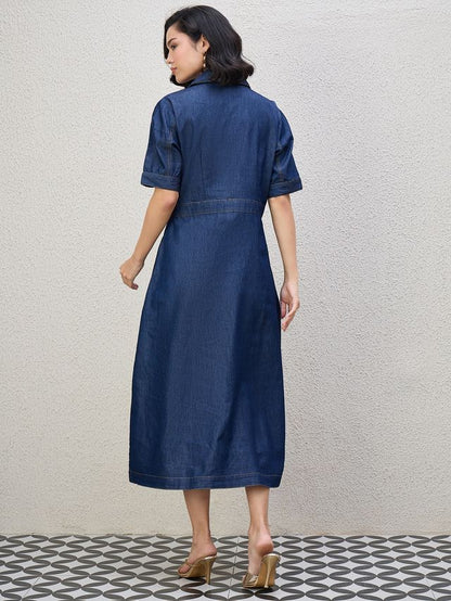 RIYA DENIM MIDI DRESS
