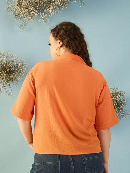 Relaxed Fit Cuban Collar Solid Casual Shirt