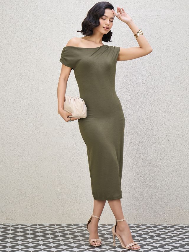 ONE SHOULDER NECKLINE DRESS