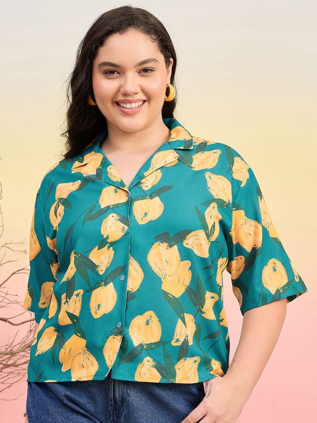 Relaxed Fit Cuban Collar Solid Casual Shirt